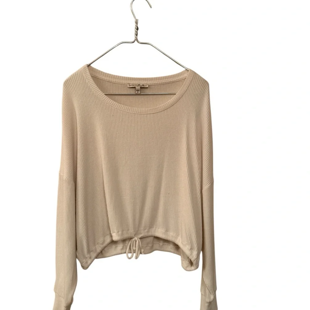 Express Women's Beige Crew Neck Sweater